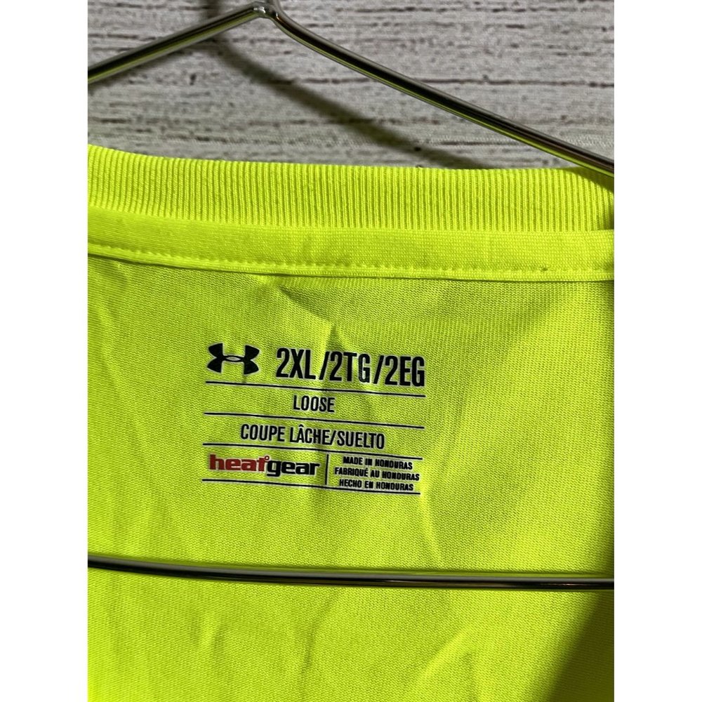Under Armour - Men's Yellow Logo Athletic T-Shirt - Size 2XL - Picture 7 of 7
